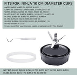 1 Pack Ninja Blender Replacement Part, 7 Fins Ninja Blender Blade with Rubber Gasket, Stainless Steel High Speed New Bearing, Compatible with Ninja Blenders Auto iQ BL480 BL482 BL682 BL642 NN102 Etc.