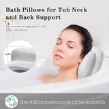 Full Body Bath Pillow, Spa Bath Pillows for Tub Neck and Back Support, Luxury Bath Tub Pillow with Laundry Bag, Bathtub Accessories for Women Relaxing