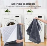 MIHIKK Waterproof Dog Bed Medium Size Dog Orthopedic Dog Beds for Crate with Removable Washable Cover Egg-Crate Foam Pet Pad Mat with Anti-Slip Bottom, 35x22 Inch, Grey