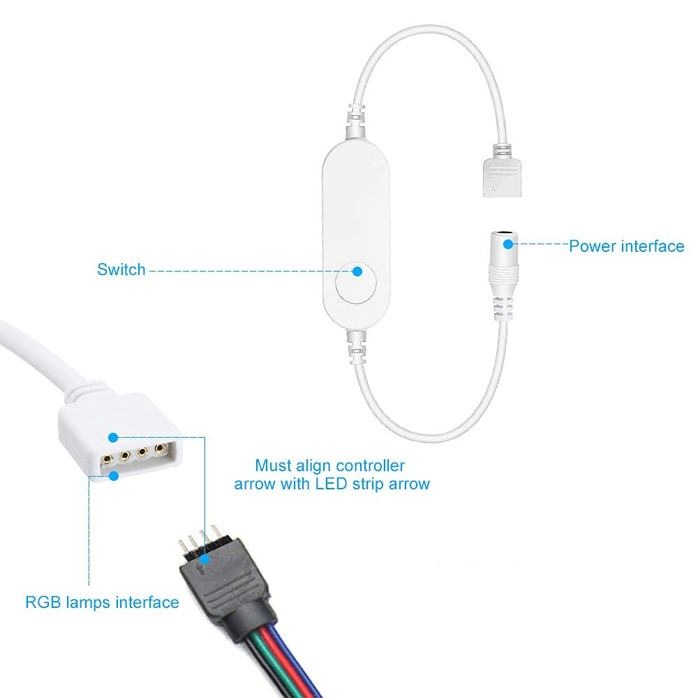 Athom WiFi Smart LED Light Strip Controller Works with Apple Homekit Siri Voice Control (RGB 5V-12V 3A)