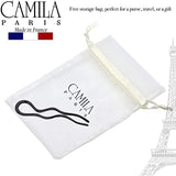 Camila Paris CP3285 French Twist Stick Hair Fork, Large Wavy U Shaped Hair Pin Clip for Spiral Updo and Bun, Black, Fashion Flexible Durable Styling Hair Accessories for Women, Made in France