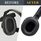 SOULWIT Earpads Replacement for Sony MDR-7506 MDR-V6 MDR-V7 MDR-CD900ST Monitor Headphones, Ear Pads Cushions with Softer High-Density Foam - 7506 PL Black