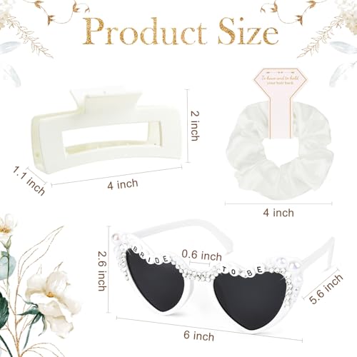 Bridal Shower Gifts for Women Bride To Be Gift Set Bride Hair Clip Claw Clip Accessories Bride Hair Scrunchie Bride Sunglasses Bachelorette Party Wedding Gifts