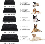 Dog Crate Bed Waterproof Deluxe Plush Dog Beds with Removable Washable Cover Anti-Slip Bottom Pet Sleeping Mattress for Large, Medium, Jumbo, Small Dogs, 35 x 22 inch, Black