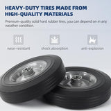 AR-PRO (2-Pack) 10''x2.5'' Flat Free Solid Rubber Replacement Tires - Flat-Free Tires for Hand Trucks and Wheelbarrows with 10” Tires with 5/8" Axles