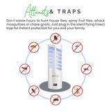 WizTrap™ 2-Pack Large Indoor Plug in Fly Trap, 21 UV LED Bulbs, 10 Sticky Glue Board Refills, A Home Gnat Trap, Moth Trap, Flies, Bug Trap, Mosquito Trap! (2 Devices 10 Glue Boards)