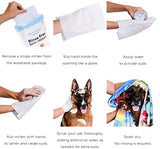 No Rinse Pet Wipes, Rinse Free Shampoo Mittens for Dogs and Cats, Bath Wipes for Bathing and Washing Pets, Hypoallergenic No Rinse Wash Mitt for Grooming, Lather Wipe Dry - 15 Pack