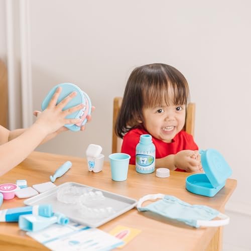 Melissa & Doug Super Smile Dentist Kit With Pretend Play Set of Teeth And Dental Accessories (25 Toy Pieces) Pretend Dentist Play Set, For Kids Ages 3+