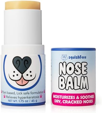 Squishface Nose Balm - Soothe & Protect Dry, Cracked Dog Snouts - Plant-Based, Lick-Safe Formulation to Aid in Relief of Hyperkeratosis - Great for All Breeds! (1.75 oz)