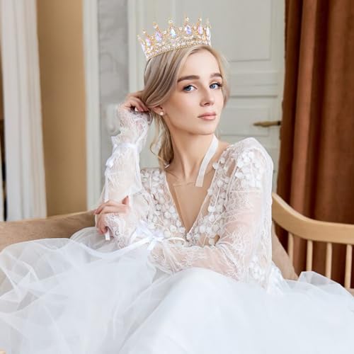 Queen Crown for Women Crystal Tiara for Girl Rhinestone Wedding Headband for Bride Hair Accessories for Costume Birthday Party Prom Gifts