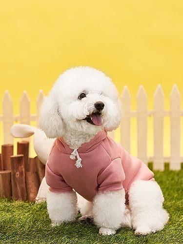 QWINEE 2Pcs Basic Dog Hoodie, Dog Warm Jacket, Cat Apparel, Dog Shirt, Dog Clothes for Puppy Kitten Small Medium Dogs Cats Pink and Green X-Large