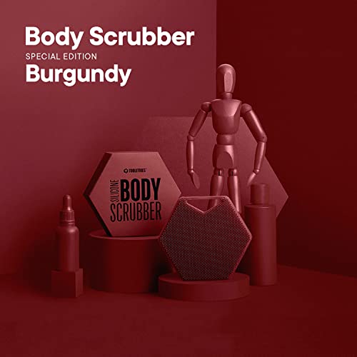 Tooletries - Body Scrubber - Silicone Exfoliating Scrubber - Bathroom & Shower Accessories for Men, Travel Essentials for Men - Durable & Long Lasting Body Wash Scrubber for Men - Burgundy