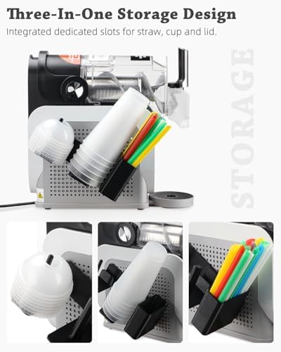 Cup Organizer for Ninja Slushie Machine FS301 & FS300-3-in-1 Side-Mounted Holder for Cups, Lids & Straws - Accessories for Ninja Slushie Machine