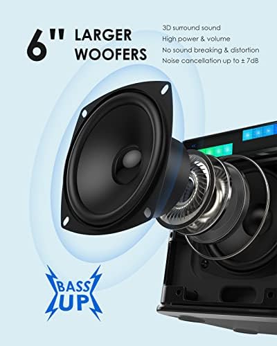Karaoke Machine for Kids/Adults, FULLIFE 2024 Upgraded Portable Bluetooth PA Speaker System with 2 Wireless Microphones, Colorful LED Light That Changes, Sing Karaoke Set for Home Parties, Indoors