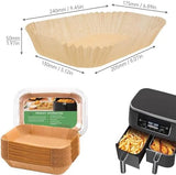 Air Fryer Liners 200pc, Disposable Air Fryer Paper Liners High Temperature Resistant, Rectangle Air Fryer Parchment Liner 9Qt, Airfryer Liner Baking Paper for Ninja DZ201, Air Fryer Accessories