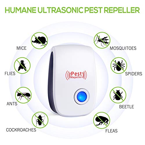 TEcoArt Ultrasonic Pest Repeller - Indoor Plug, Electronic and Ultrasound Repellent - Insects, Mice, Spiders, Mosquitoes, Bugs Control (6 Pack)…