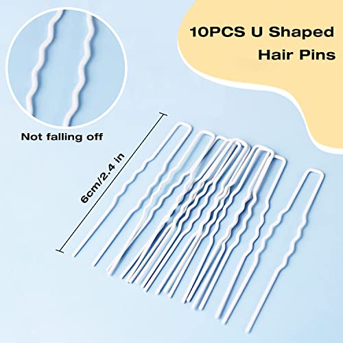 White Bobby Pins, AITRAI 110 pcs Hair Pins Kit 100pcs White Hair Pins &10pcs White U-shaped Hair Pins with Box Hair Accessories for Women Girls, 2.2 Inch
