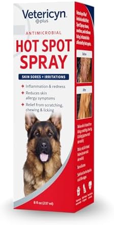 Vetericyn Plus Hot Spot Spray for Dogs Skin Sores and Irritations | Itch Relief for Dogs and Prevents Chewing and Licking at Skin, Safe for All Animals. 8 Ounces
