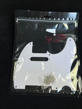 FLEOR 8 Hole TL Pickguard Scratch Plate with Pickguard Screws Set Fit USA/MX Standard TL Style Pickguard Replacement, 3Ply White