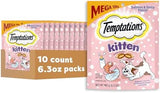 Temptations Kitten Treats, Salmon & Dairy, Crunchy and Soft Treat, 6.3 oz. (Pack of 10)