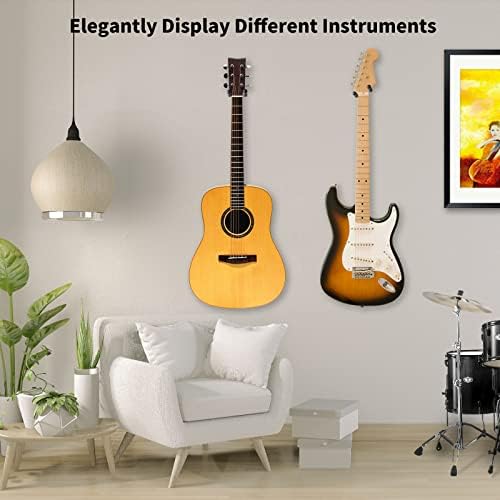 3 Pack Guitar Wall Mount, Wood Guitar Wall Hanger, Guitar Hook, Guitar Accessories for Acoustic Electric Bass Guitar Ukulele Banjo Mandolin