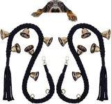 2 Pack Dog Bells for Door Potty Training, Handwoven Cotton Rope Dog Doorbell with 6 Extra Loud Bells, Adjustable Dog Door Bells for Small Medium Large Dogs to Ring to Go Outside, Black