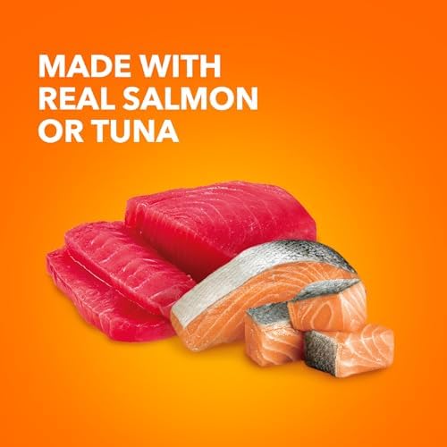 Iams Perfect Portions Indoor Adult Grain Free Wet Cat Food Pate Variety Pack, Salmon and Tuna Recipes, 2.6 oz. Easy Peel Twin-Pack Trays (12 Count, 24 Servings)