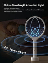YISSVIC Electric Fly Swatter 4000V Bug Zapper Racket Dual Modes Mosquito Killer with Purple Mosquito Light Rechargeable for Indoor Home Office Backyard Patio Camping (White 2 Pack)