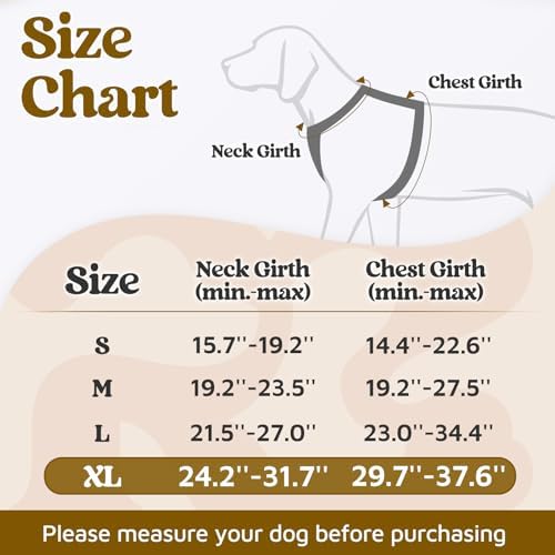 rabbitgoo Dog Harness for Large Dogs, No Pull Pet Vest with 3 Buckles, Adjustable Soft Padded Pet Harness with Easy Control Handle and Reflective Strips, Black, XL