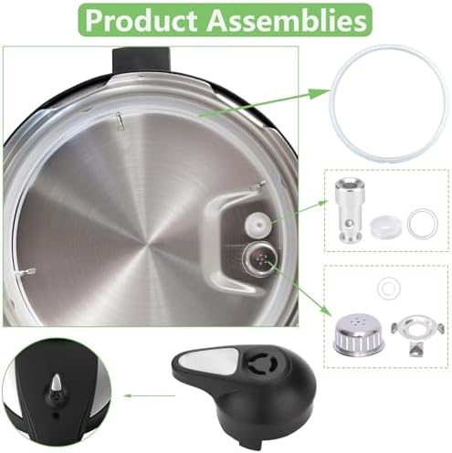 11 PCS Instant Pot Accessories for Lux 5, 6 QT, Instant Pot Replacement Parts Include Sealing Ring, Steam Release Valve, Anti-Block Shield, Valve Sealing Ring, Float Valve and Gasket
