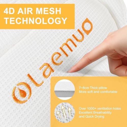 Bath Pillow Luxury Bathtub Pillow, Comfortable Bath Tub Pillows for Tub Head Neck Back Support, Shower Pillows for Tub, Bath Tub Pillow Headrest with Strong Suction Cups, Spa Accessories-White