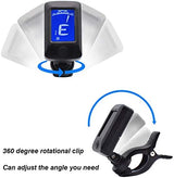 Guitar Capo with Tuner Clip-On Tuner Guitar Accessoriesor for Acoustic Electric Ukulele Guitar and More