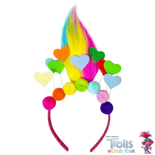 LUV HER Kids' Trolls World Tour Headband with Wig for Girls - Costume Accessories