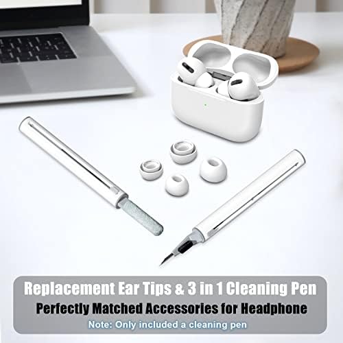 [4 Pairs] Replacement Ear Tips for AirPods Pro and AirPods Pro 2nd Generation with Noise Reduction Hole, 3 in 1 Cleaner Kit for AirPods 1 2 3 Pro/Pro 2, Silicone Ear Tips for AirPods Pro (XS/S/M/L)