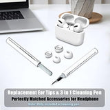 [4 Pairs] Replacement Ear Tips for AirPods Pro and AirPods Pro 2nd Generation with Noise Reduction Hole, 3 in 1 Cleaner Kit for AirPods 1 2 3 Pro/Pro 2, Silicone Ear Tips for AirPods Pro (XS/S/M/L)