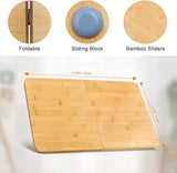 Bamboo Appliance Sliders for Breville Barista Espresso Machine, Countertop Sliding Tray Coffee Maker Mat, Air Fryer Storage Sliding Accessories for Most Kitchen Small Appliances, Foldable
