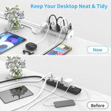 Desk Clamp Power Strip Tall, 40W Fast Charging Station,Desk Mount Desk Shelf with 6 Outlets 6USB Ports (2USB C), 10Ft Extension Cord Desk Accessories Home Office Essentials, Fit 2.48" Tabletop Edge