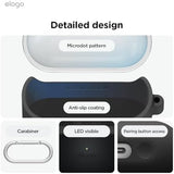 elago Compatible with Samsung Galaxy Buds 3 Case & Galaxy Buds 3 Pro Case, Duo Case with Carabiner, Premium Silicone + TPU Cover, Wireless Charging, Headphone Accessories, for Men, for Women (Black)