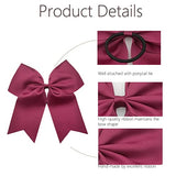 Hipcheer 20pcs 8" Large Maroon Cheer Bows for Girls, Hand-made Grosgrain Ribbon Hair Accessories for Teen Girls Softball Cheerleader Sports (Maroon 2)