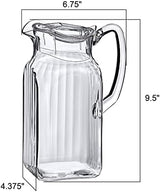 Amazing Abby - Quadly Bandly - Plastic Pitcher (64 oz, 2 Quart), Clear Water Pitcher with Lid, Fridge Jug, BPA-Free, Shatter-Proof, Great for Iced Tea, Sangria, Lemonade, Juice, Milk, and More
