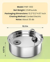 oneisall Dog Water Fountain for Large Dogs,7L/230oz/1.8G Stainless Steel Dog Fountain Super Quiet with Triple Filtration,Great for Large Dogs Cats and Multi-Pet Home