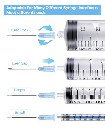 23 Gauge 1 Inch/25MM Luer Lock Needle Pack of 100 for Industrial Accessories Supplies, Individually Packaged