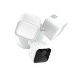 Wired Floodlight Camera, Smart security camera, 2600 lumens, HD live view, enhanced motion detection, built-in siren, Works with Alexa, 1 camera (White)