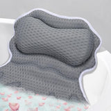 SetSail Bath Pillow, Relaxing Bath Pillows for Tub Neck and Back Support Soft 4D Breathable Air Mesh Ergonomic Bathtub Pillow with 6 Strong Suction Cups and Hook Luxury Bathroom Accessories,Grey