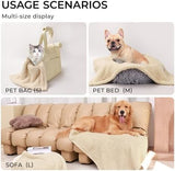 1 Pack 3 Calming Blankets Fluffy Premium Fleece Pet Blanket Soft Sherpa Throw for Dog Puppy Cat Beige Medium (30" x20'')