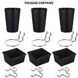 6 Sets Pegboard Bins Pegboard Cups with Hooks, Pegboard Hooks Assortment, Hooks for Pegboard Cup Holder for Organizing Accessories Tools Storage Office Workshop Garage Workbench Black