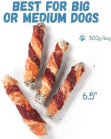 Chicken Duck Wrapped Cod Skin Sticks - Rawhide-Free, Grain-Free Dog Chewy Treats for Healthy Teeth and Coat - Training Treats for Small to Large Dogs - 9-10 Counts