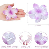 Hawaiian Plumeria Hair Accessories - 6 Pack Large Claw Clips for Thick and Thin Hair, Beach Tropical Hair Clips for Women and Girls