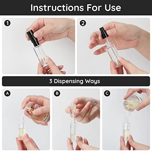 Segbeauty Perfume Atomizer Travel, 10pcs Portable Mini Refillable Perfume Bottles Kits, 10ML Scent Pump Case Empty Glass Toiletries Supplies Containers Travel Size Spray Bottles Accessories Set Clear
