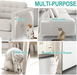 [Thicken Vinyl] Anti Cat Scratch Furniture Protector, Single-Sided Sticky Couch Protector for Cats, Flexible Couch Corner Guard Under Cats Claw, Cat Scratch Deterrent Tape-(160" x 12.4")